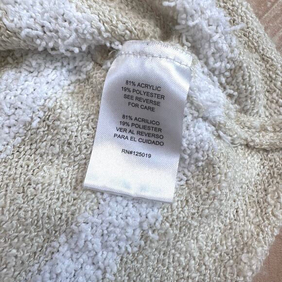 Joseph A Tan Button Up Soft Sweater WMNS Small V-neck Stripes Long Sleeve Knit - Picture 7 of 8